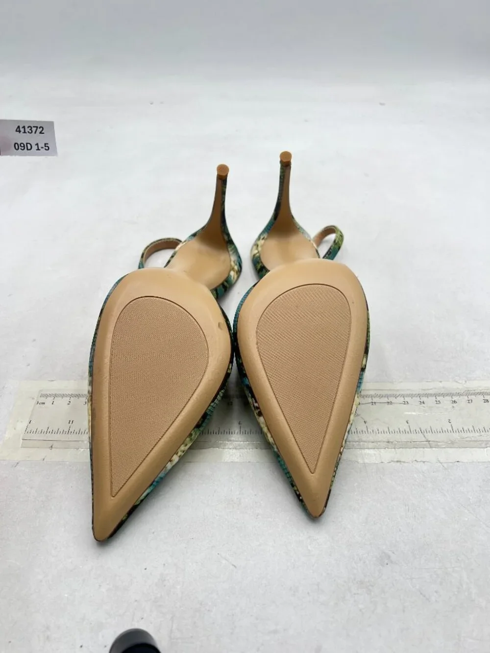 FSJ Green Snake Pointed Toe Stiletto Pumps Chic Slingback High Heel Slip on Shoe